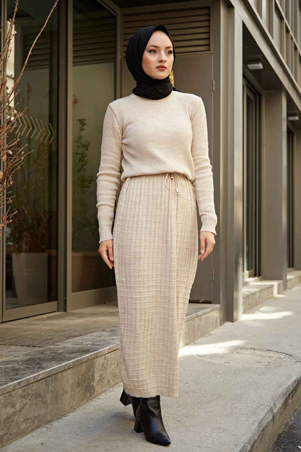 Women High Quality Clothing Winter Hijab Knitwear Long Dress Sadoun.com