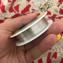 Alambre de cobre de latón para fabricación de joyas, alambre de abalorios para fabricación de joyas, en colores plateados, 0,2/0,3/0,4/0,5/0,6/0,7/0,8mm, venta al por mayor