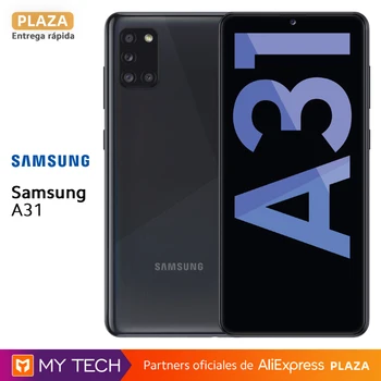 Перейти на Алиэкспресс и купить Samsung Galaxy A31, android смартфон, 4 ГБ/64 ГБ, 6,4 дюймFHD + экран, аккумулятор 5000 мАч, 4 камеры, Восьмиядерный, Samsung Knox
