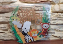 Cupcake Toppers Jungle Birthday-Supplies Party-1st Kids Animal 1pc