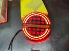 MICTUNING-Luz LED redonda para remolque, luz ámbar de 5,3 pulgadas con luz de freno/DRL/ Flow, señal de giro ámbar para coche, camión, barcos, Buses y furgonetas, 2 uds.