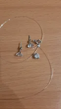 Bamoer-collares de cadena invisibles para mujer, gargantilla de plata con diamantes de imitación, hilo de pescar transparente, SCN332