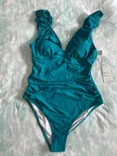 Monokini Swimwear Bathing-Suits CUPSHE Lace-Up Ruffled Black Girl Sexy Beach Women New