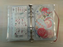 Archivador de fotos A5 A6, productos de almacenamiento, pegatinas de inserción, carpeta de folletos en espiral, 8 Uds., hojas internas, bolsa con cremallera