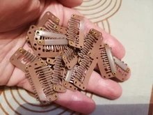 Pinzas para pelucas en forma de U, 20 piezas, 32mm, con parte trasera de silicona para extensiones de cabello, herramienta de accesorios