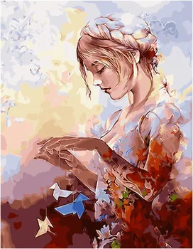 

Painting by numbers GX 30936 girl with origami 40*50