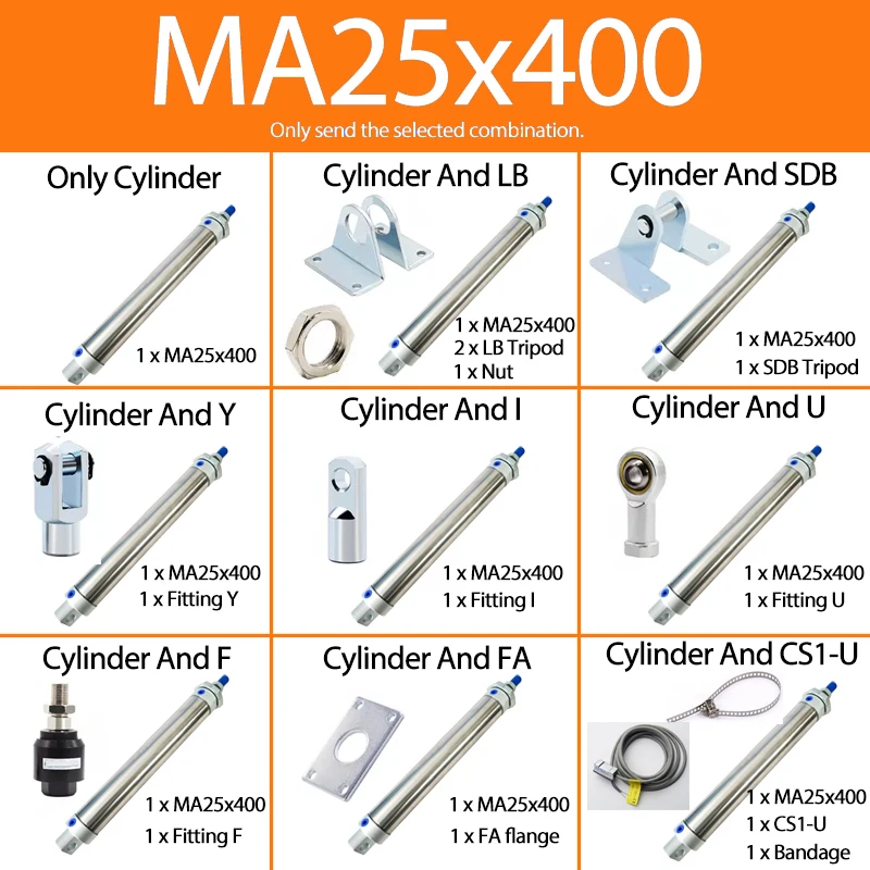 Cilindro Pneumatico In Acciaio Inox MA 25-50 - Mini Cilindro Doppia Azione Per Applicazioni Industriali - Foto 10