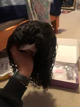 Pelucas de cabello humano peruano para mujeres negras, postizo de ondas profundas con cierre de encaje, 4x4