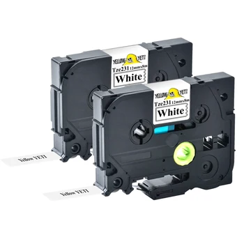 

2 Rolls Tz231 Tze-231 label tape Compatible Brother p-touch printers 12mm Tze PT Labeler tz231 tze 231
