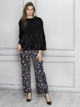 

Normal Waist Baggy Wide Bell-Bottomed Pants