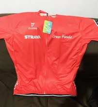 2021 Nuevo rojo STRAVA profesional bicicleta equipo Maillot de manga corta Ciclismo Jersey Ciclismo hombres de verano transpirable Conjuntos de ropa de Ciclismo