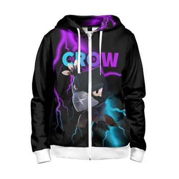 

Children's sweatshirt 3D with zipper Brawl Stars Crow