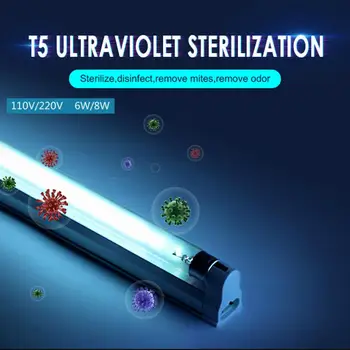 

6W 8W 220V/110V UV Tube Sterilizer Kill Dust Mite Eliminator Tube Disinfection Lamp UVC Germicidal Light Sterilizing Lights