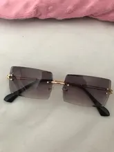 Viaje de moda de estilo sin montura anteojos para sol de Montañismo de moda pequeño rectángulo gafas de sol UV400 tonos para las mujeres de los hombres gafas