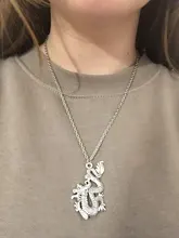 Necklaces Dragon Pendant Vintage Jewelry Silver-Plated Women for Bronze Color Cool Man
