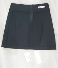 Women Skirt Vintage Stretchy High-Waist Female Pencil Solid 3-Color S-L Split Bodycon