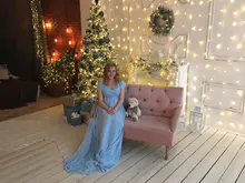 Half-Circle-Gown Dress Photo-Props Shower Maternity-Off-Shoulders Short V-Neck for Baby