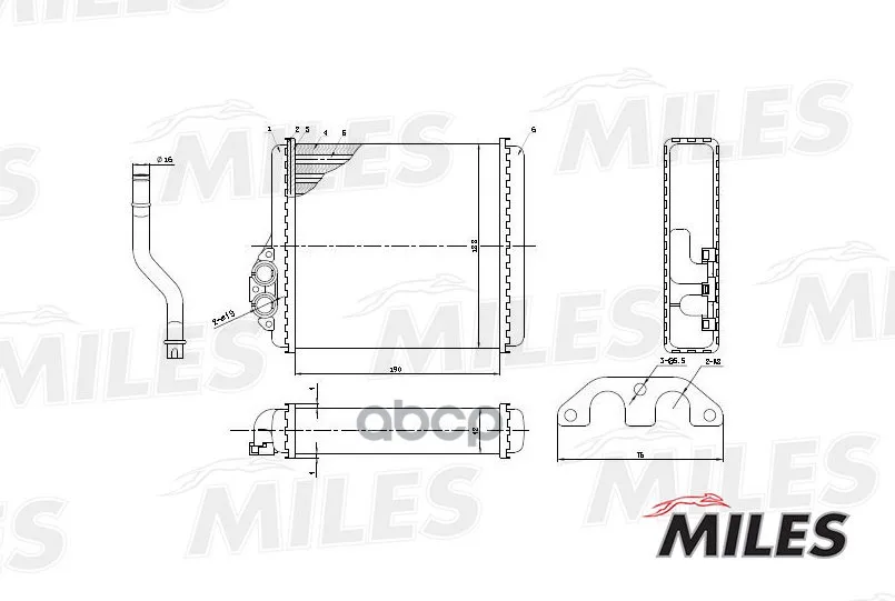 Радиатор Отопителя Volvo 400/460/480 1.6-2.0/1.9td 88-96 Miles Achm012 Miles арт. ACHM012