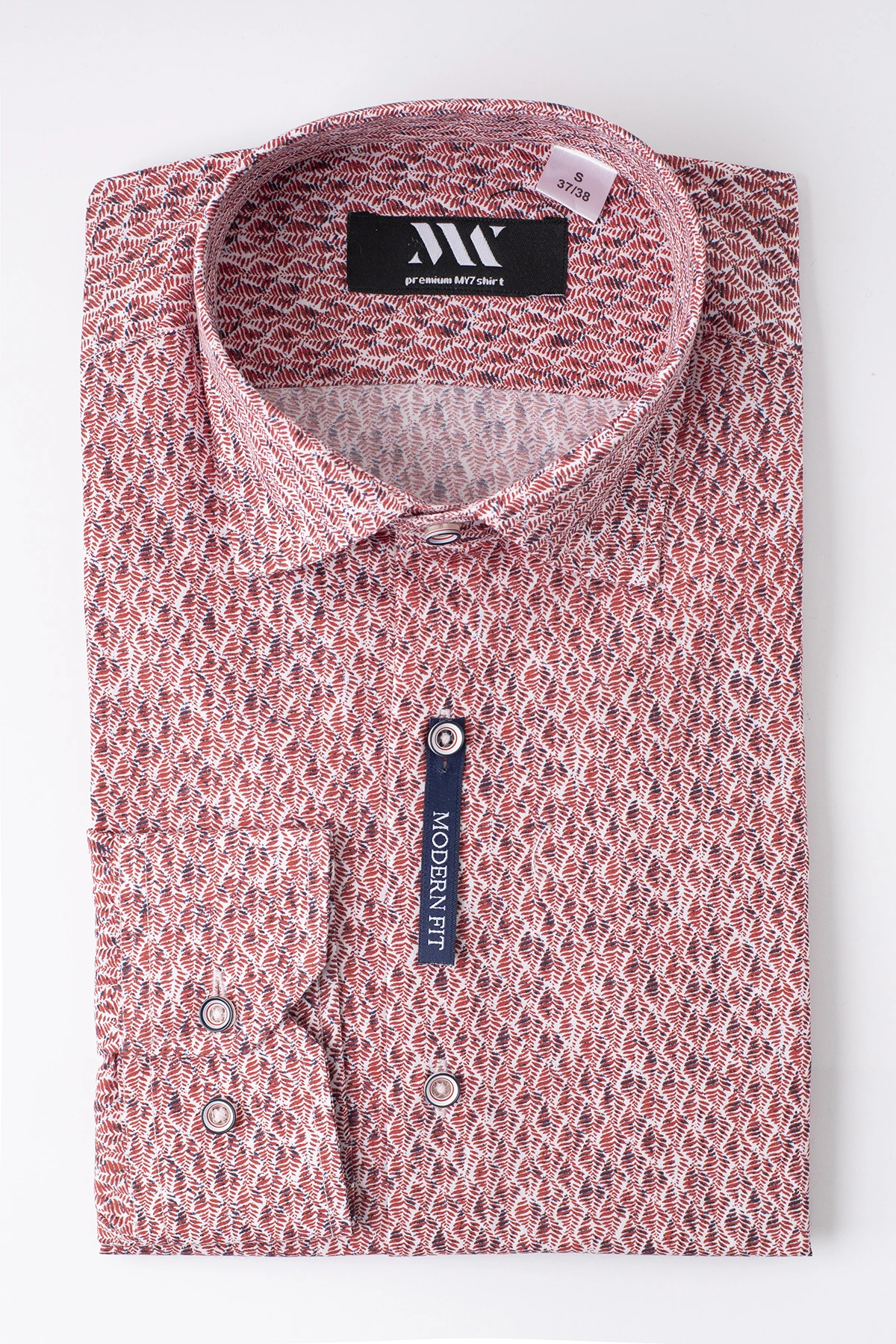 

ALENMEZA Men Casual Red Printed Smart Stylish Long Sleeve Striped Without Pocket Four Seasons Modern Fit Shirt