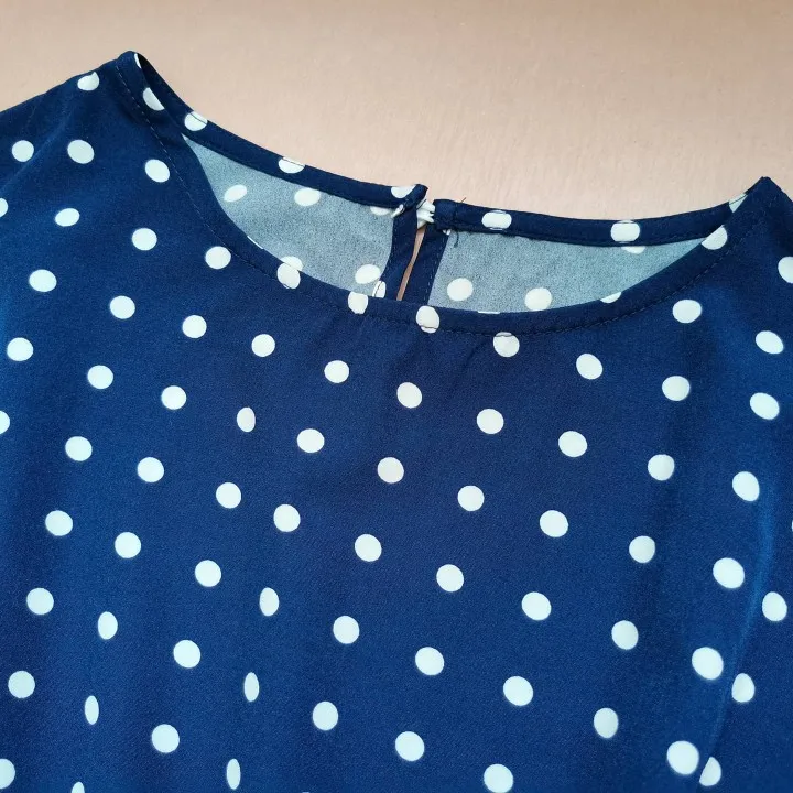 Robe Bohème Pois Bleue