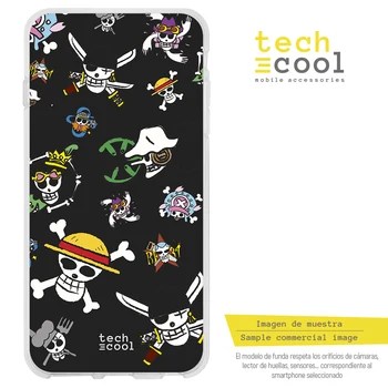 

FunnyTech®Silicone Case for Realme 5 Pro l series One Piece mini skulls background