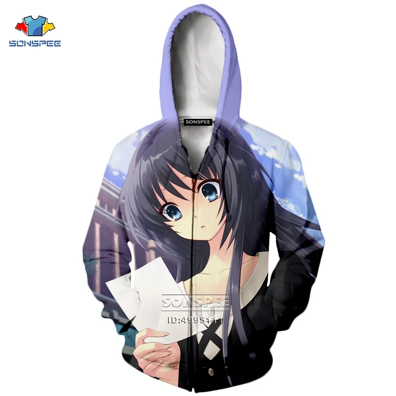 Аниме Senpai для мальчиков и девочек Omae Wa Mou Shindeiru, мужская куртка с 3D принтом, толстовки с капюшоном на молнии, повседневное пальто, Harajuku, топы, одежда - Цвет: 6
