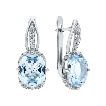 

Silver earrings with Topaz and cubic zirconia sunlight sample 925