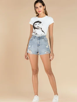 

Blue shorts with scuffed