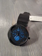 CRRJU-Reloj de pulsera con correa de malla delgada para hombre, cronógrafo de moda, color azul, Retro, con flores huecas, informal, resistente al agua, 2021