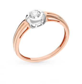 

Gold ring with diamonds sunlight sample 585