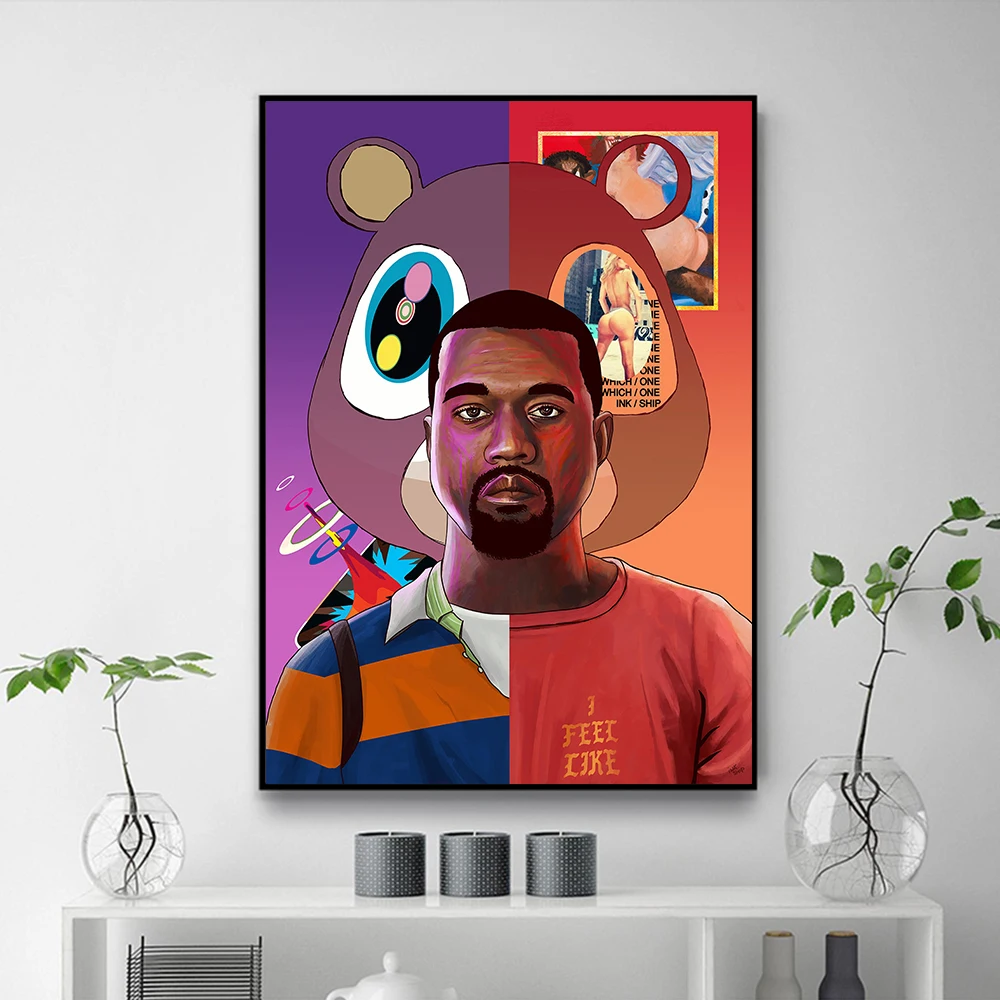 Kanye West Poster Hip Hop Music Art canvas painting Hypebeast Music Wall Art Picture for Living Room Home Decor Cuadros
