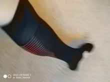 Calcetines deportivos profesionales para hombre y mujer, calcetín largo de esquí térmico, ciclismo de montaña al aire libre, ciclismo, correr, fútbol, color negro y rojo