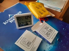 Termómetro multifunción higrómetro, Monitor electrónico automático de temperatura y humedad, reloj con pantalla LCD grande de 3,2 pulgadas