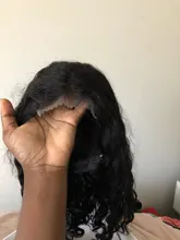 Peluca de pelo humano con corte Bob brasileño de ondas profundas cabello Natural SVT Remy, peluca con malla frontal con pelo de bebé