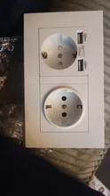 Delviz-Toma corriente con USB estándar para la UE, enchufe de pared con 2 salidas, panel de alimentación CA 110 ~ 250V, de calidad 16A, doble marco, 146x86mm