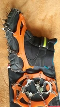 18 dientes hielo nieve crampones antideslizante escalada pinza zapato cubre Spike zapatos de acero inoxidable nieve antideslizante de la cubierta del zapato Crampon