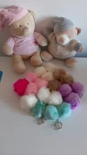 LLavero de piel falsa de 8cm para automóvil, llavero para automóvil con pompón, cadenas de color plateado, pompones, imitación de piel de zorro y conejo, 1 Uds.