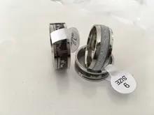 FDLK-anillo de acero inoxidable con diseño de meteoritos Vintage para hombre, 8mm, Color plateado, banda de compromiso de boda con cúpula, ajuste cómodo