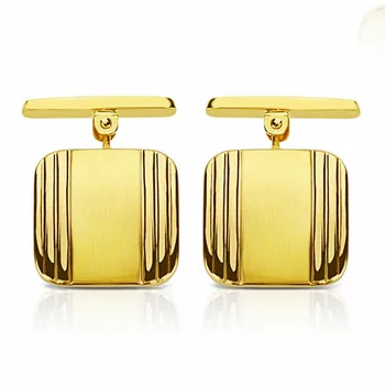 

Cufflinks 18k gold square 14mm. Matte and shimmer [AA2638]