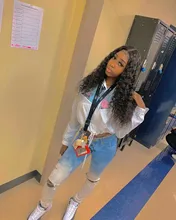 Luvin-Peluca de cabello humano rizado con malla Frontal para mujer, postizo de 30 a 40 pulgadas de densidad 180, sin pegamento, color agua, color negro, brasileña, desplumada