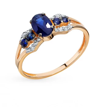 

Gold ring with sapphires and diamonds sunlight sample 585