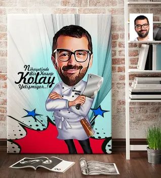 

Personalized Mr Butcher Cartoon Canvas Table (70x100 cm.) 1