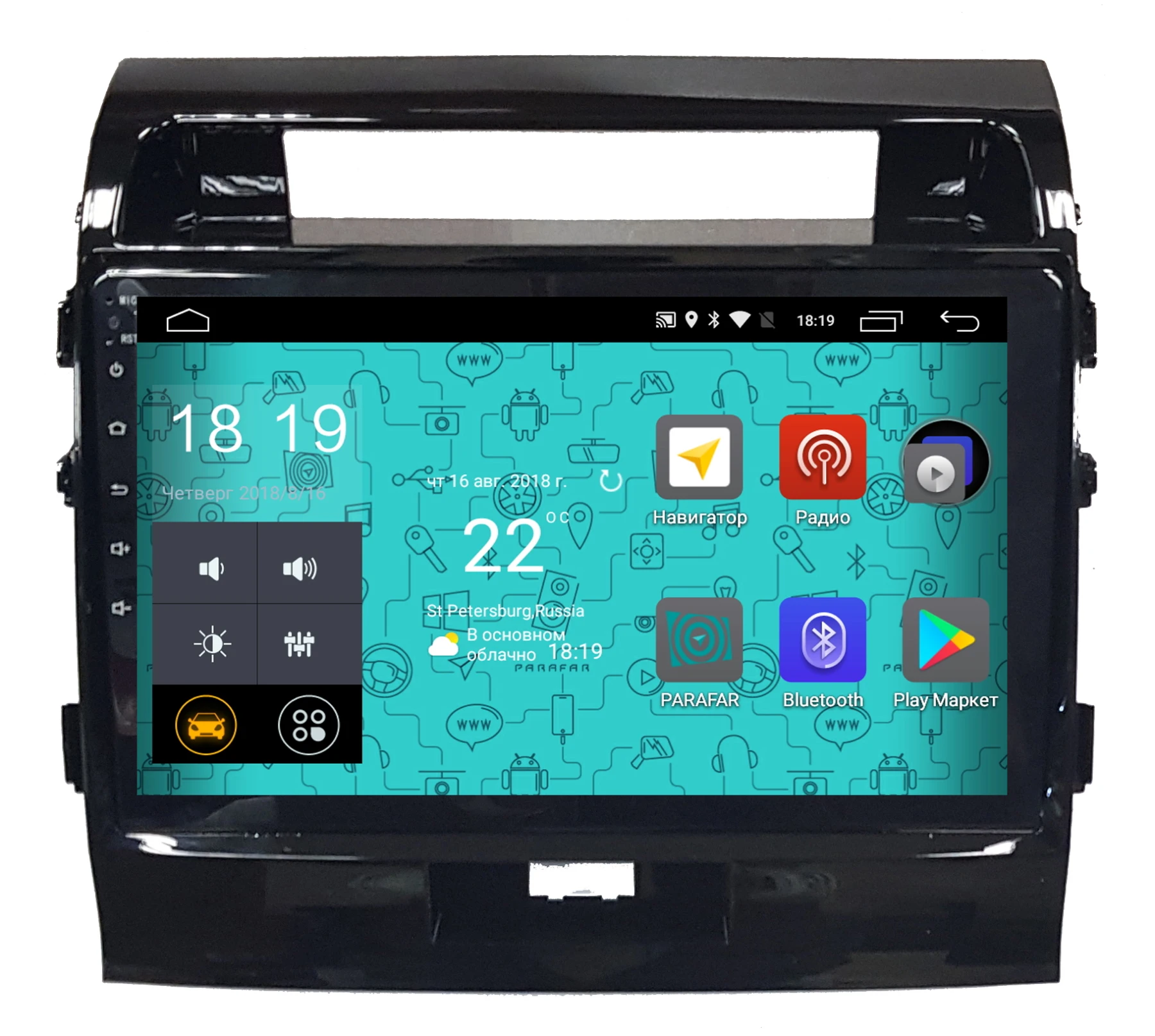 Штатная магнитола Parafar 4G/LTE с IPS матрицей для Toyota Land