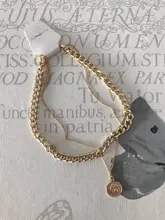 17KM-gargantilla Vintage multicapa con forma de moneda para mujer, collar, cadena gruesa, Color dorado y plateado, retrato de moda, joyería