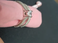 CC 925 anillos de plata para las mujeres, diseño Simple, doble apilable joyas a la moda para novia de boda anillo de compromiso de CC634