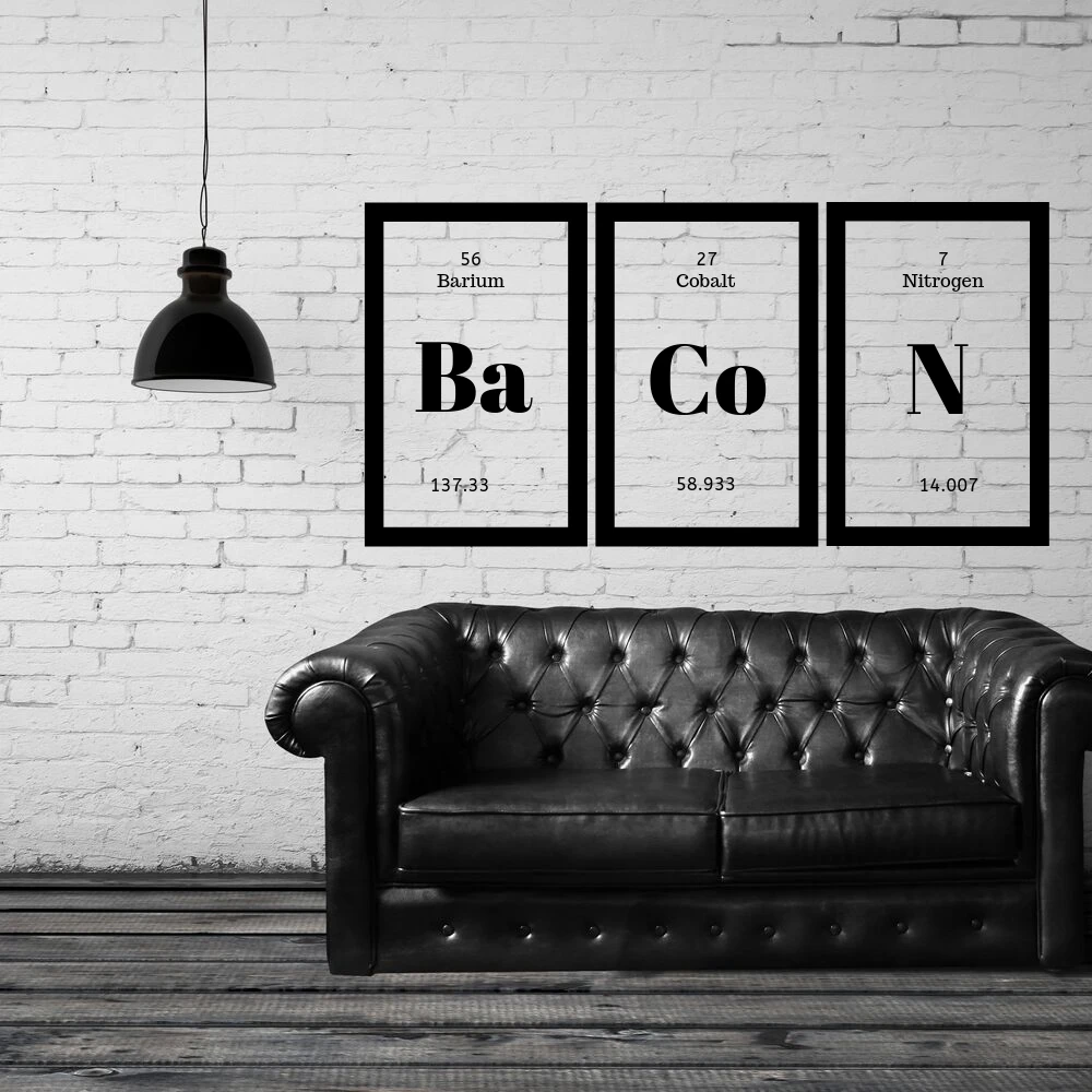 Tabla De Elementos Bacon Quimica Pared Pegatina Diseno