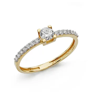 

Solitaire 18k gold rhinestone 4mm. [AA0466]