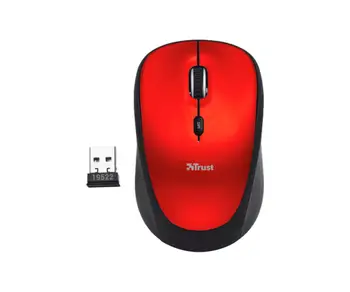 

Raton optical wireless TRUST YVI red computer mice