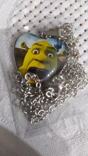 Colgante Shrek para collar de cristal estilo cabujón, joyería con foto, colgantes de corazón, artículos hechos a mano, novedad de 2020