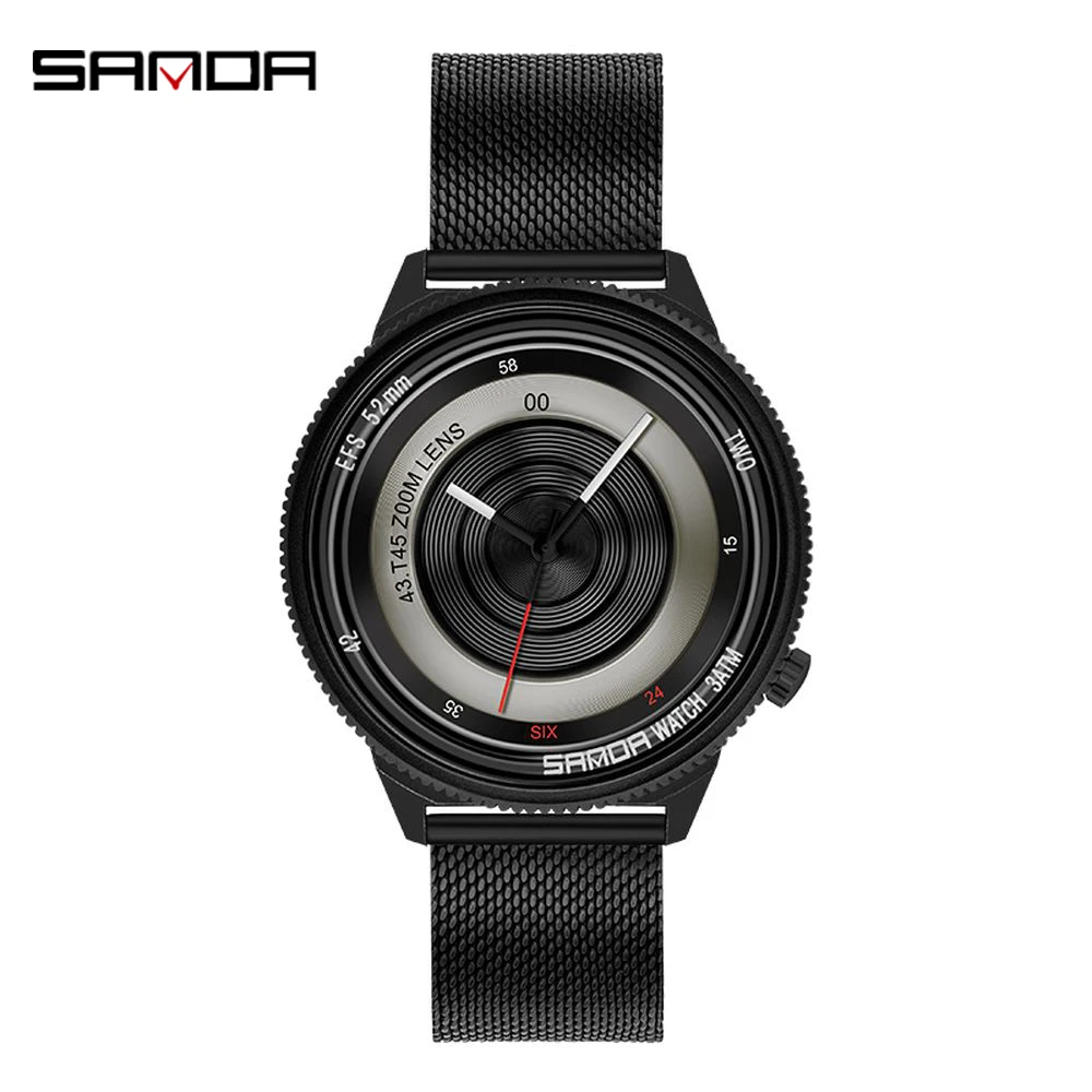 

SANDA Fashionble Men's Watches New Personality Watch Mesh Belt Waterproof Quartz Wristwatch Casual Outdoor Leisure Sport Watch